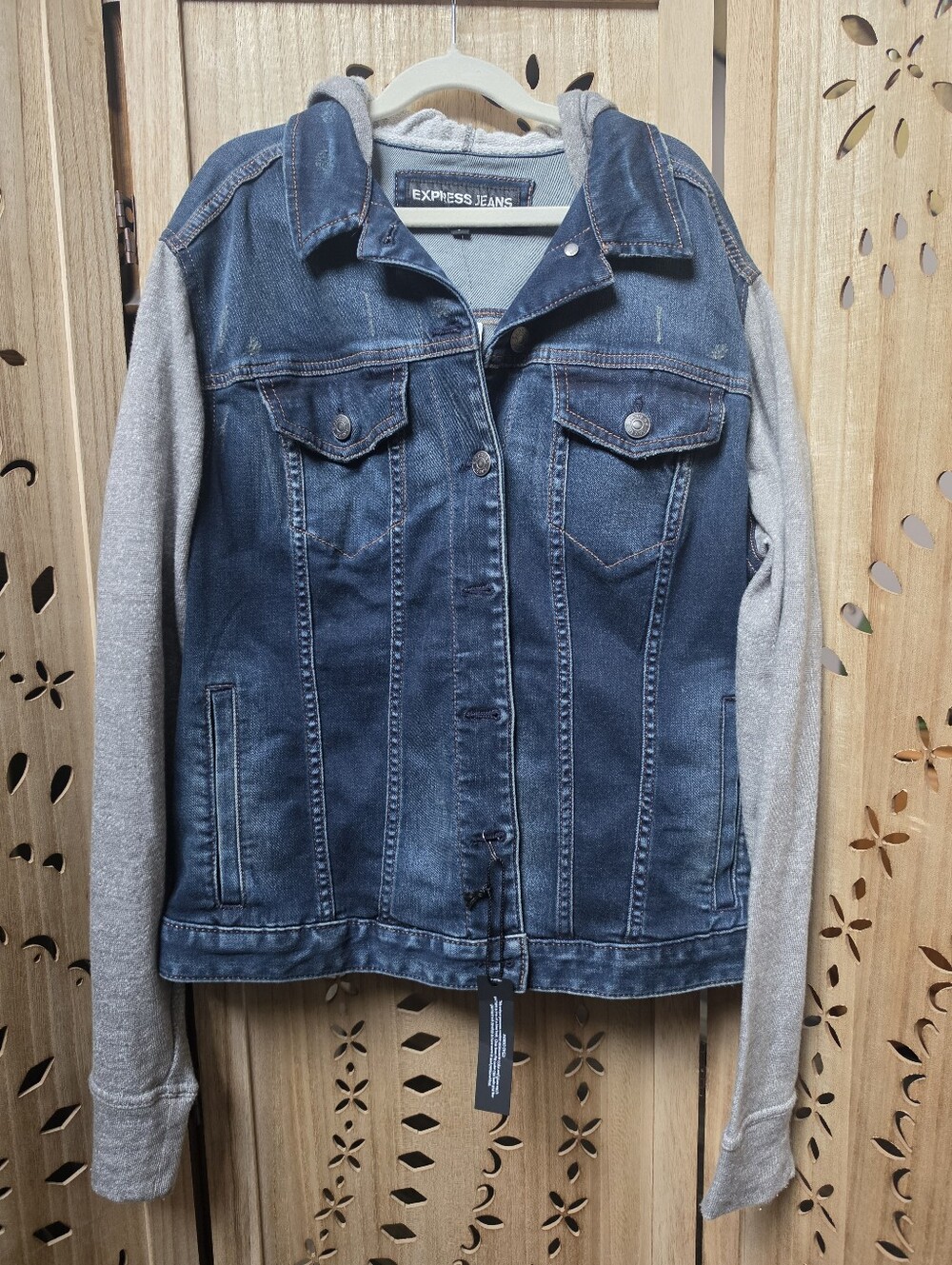NWT Express Mixed Media Trucker Jacket
